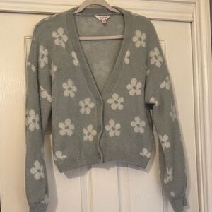 NOBO Sage Green Floral Button Cardigan